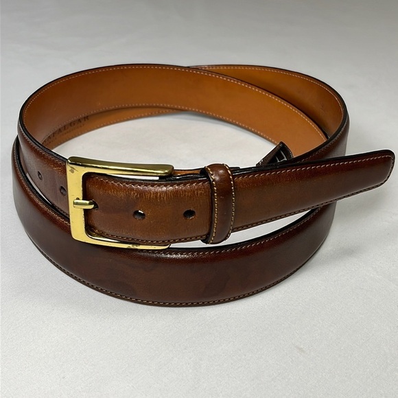 TRAFALGAR Cortina brown belt size 40, gold tone buckle - Picture 1 of 9
